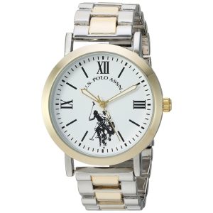 Relógio An de qartzo analógico feminino com alça de liga leve doi ton 8 U.S. POLO ASSN. USC40261AZ Dorado