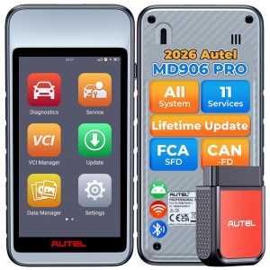 Scanner Automotivo MD802 Com Bolsa Cabo USB OBD2 OBD II Diagnóstico Completo AUTEL MS609 Vermelho