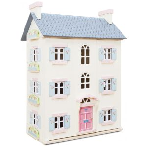 Casa de Bonecas de Madeira com 4 Andares 2 Quartos para Crianças a partir de 3 anos Le Toy Van Branco