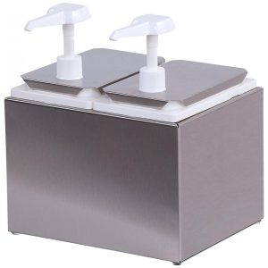 Dispenser Duplo para Molhos e Coberturas 25 Litros Carlisle 38502 Aço inoxidável