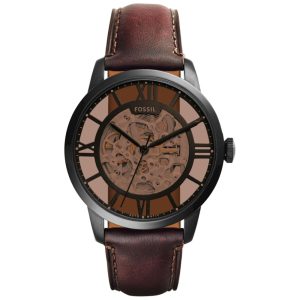 Relógio Masculino de Quartzo Automático com Pulseira de Couro FOSSIL ME3098 Marrom