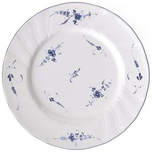 Prato para Jantar de 26 cm Elegância e Praticidade em Sua Mesa com Formato Redondo e Material de Porcelana Villeroy Boch Branco e Azul