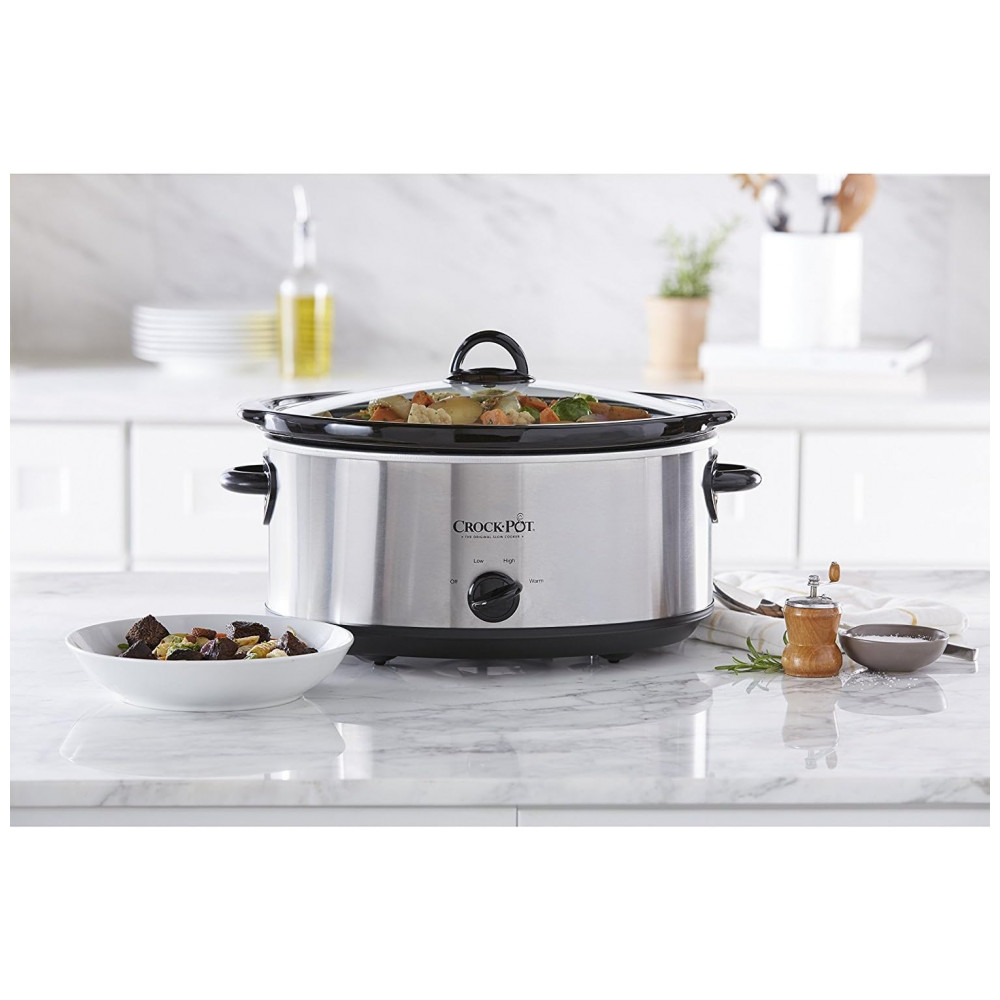 Panela 6,62 litros Oval Manual Slow Cooker, Aço Inoxidável SCV700SBR, Panela Versátil para Famílias Grandes ou Entretenimento 7 Litros - Imagem 4