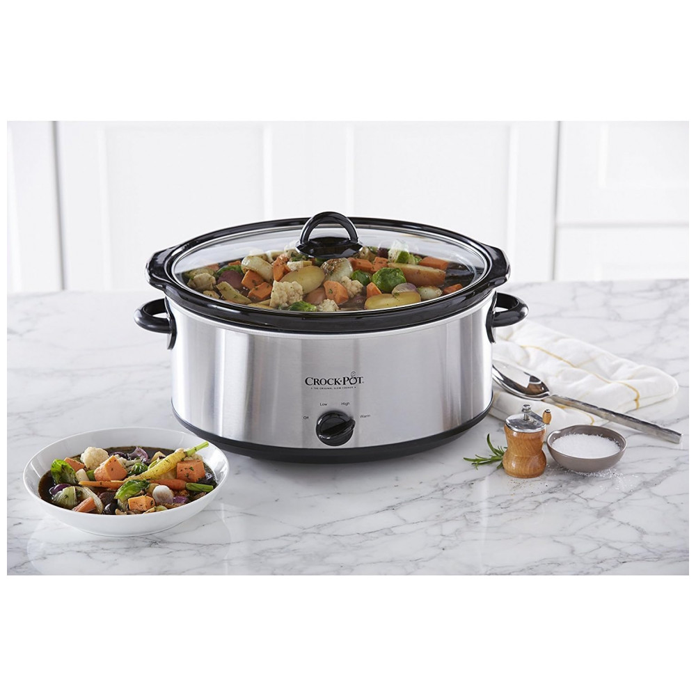Panela 6,62 litros Oval Manual Slow Cooker, Aço Inoxidável SCV700SBR, Panela Versátil para Famílias Grandes ou Entretenimento 7 Litros - Imagem 5