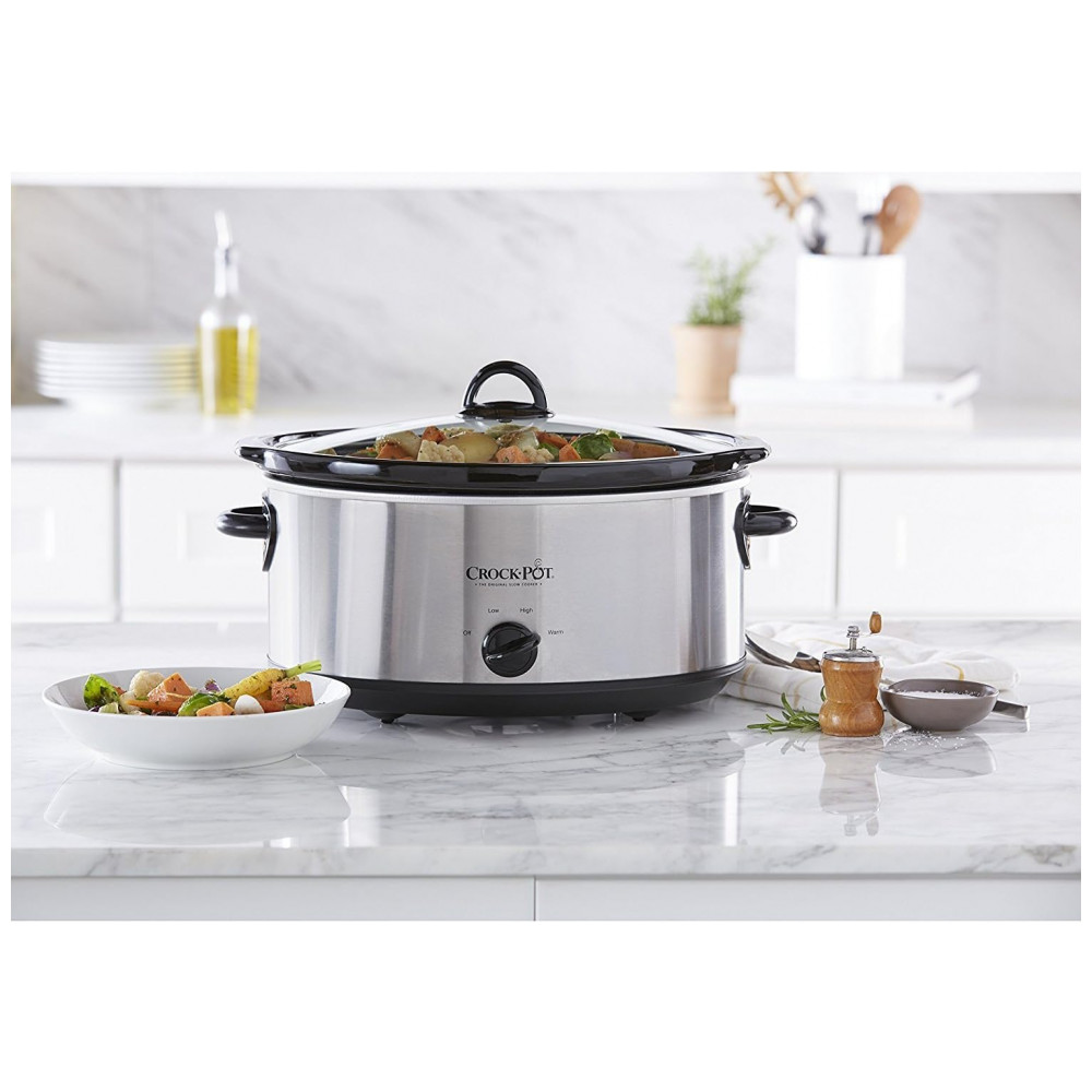 Panela 6,62 litros Oval Manual Slow Cooker, Aço Inoxidável SCV700SBR, Panela Versátil para Famílias Grandes ou Entretenimento 7 Litros - Imagem 7