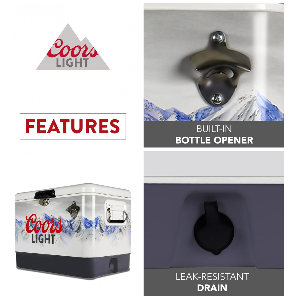 Cooler Térmico Portátil 50 Litros com Alça e Abridor Koolatron Coors Light Branco - Imagem 2