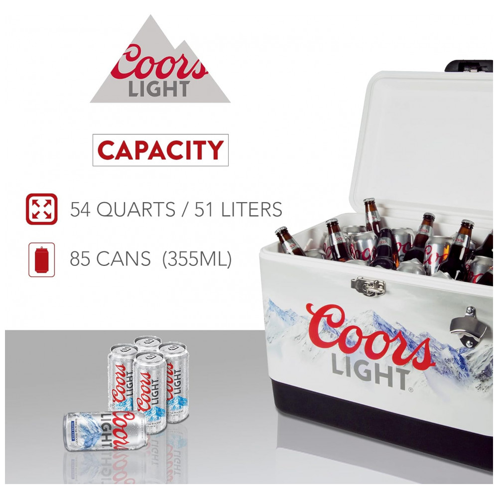 Cooler Térmico Portátil 50 Litros com Alça e Abridor Koolatron Coors Light Branco - Imagem 4