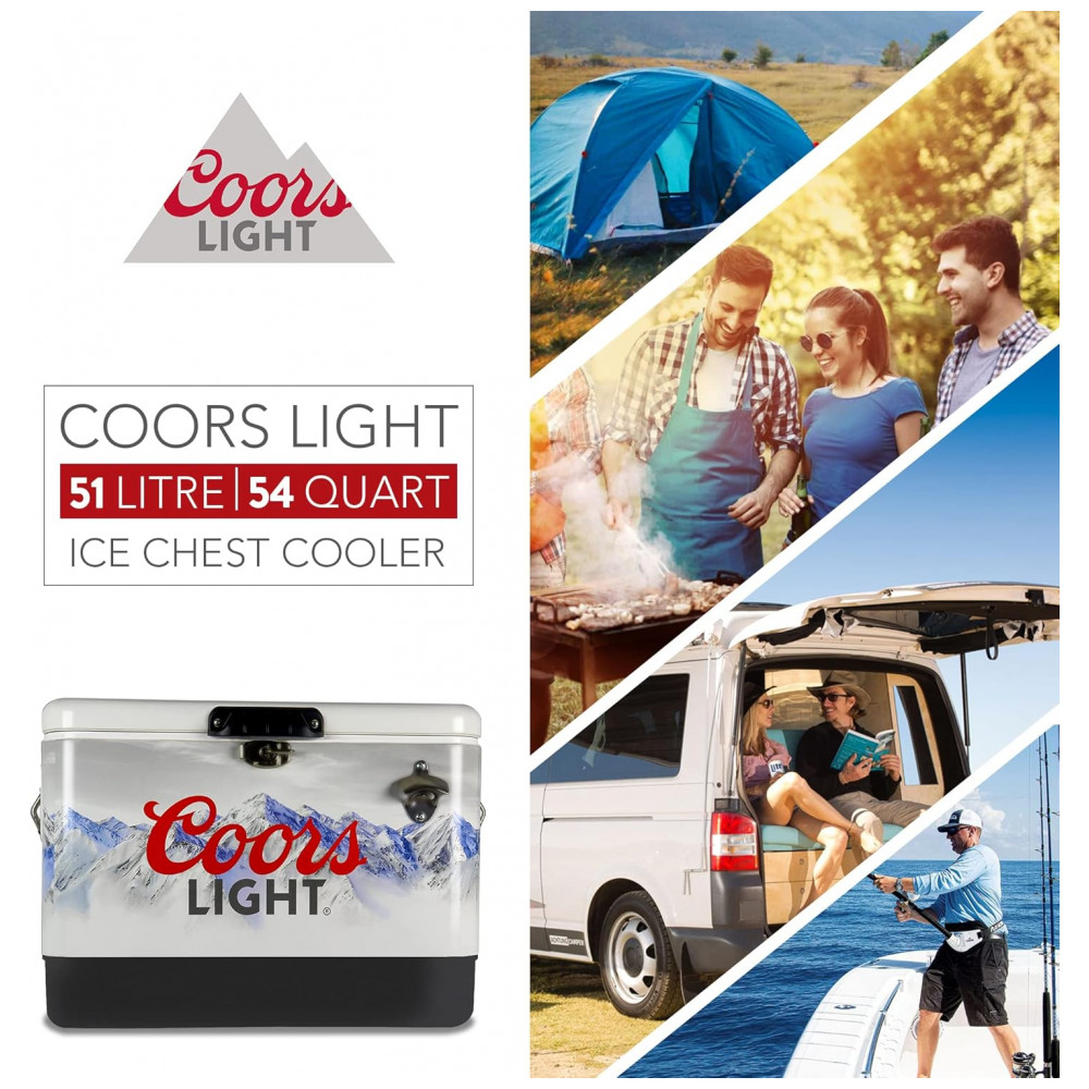 Cooler Térmico Portátil 50 Litros com Alça e Abridor Koolatron Coors Light Branco - Imagem 5