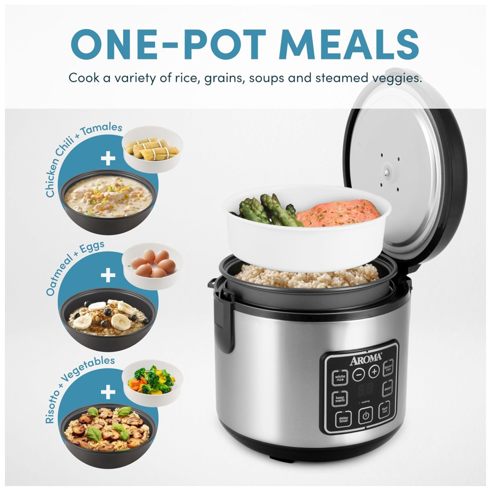 Panela Elétrica de Arroz 1 L 450W preto 110v AROMA HOUSEWARES ARC 914SBD Preto - Imagem 2