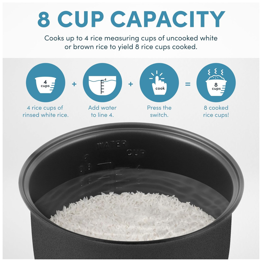 Panela Elétrica de Arroz 1 L 450W preto 110v AROMA HOUSEWARES ARC 914SBD Preto - Imagem 5