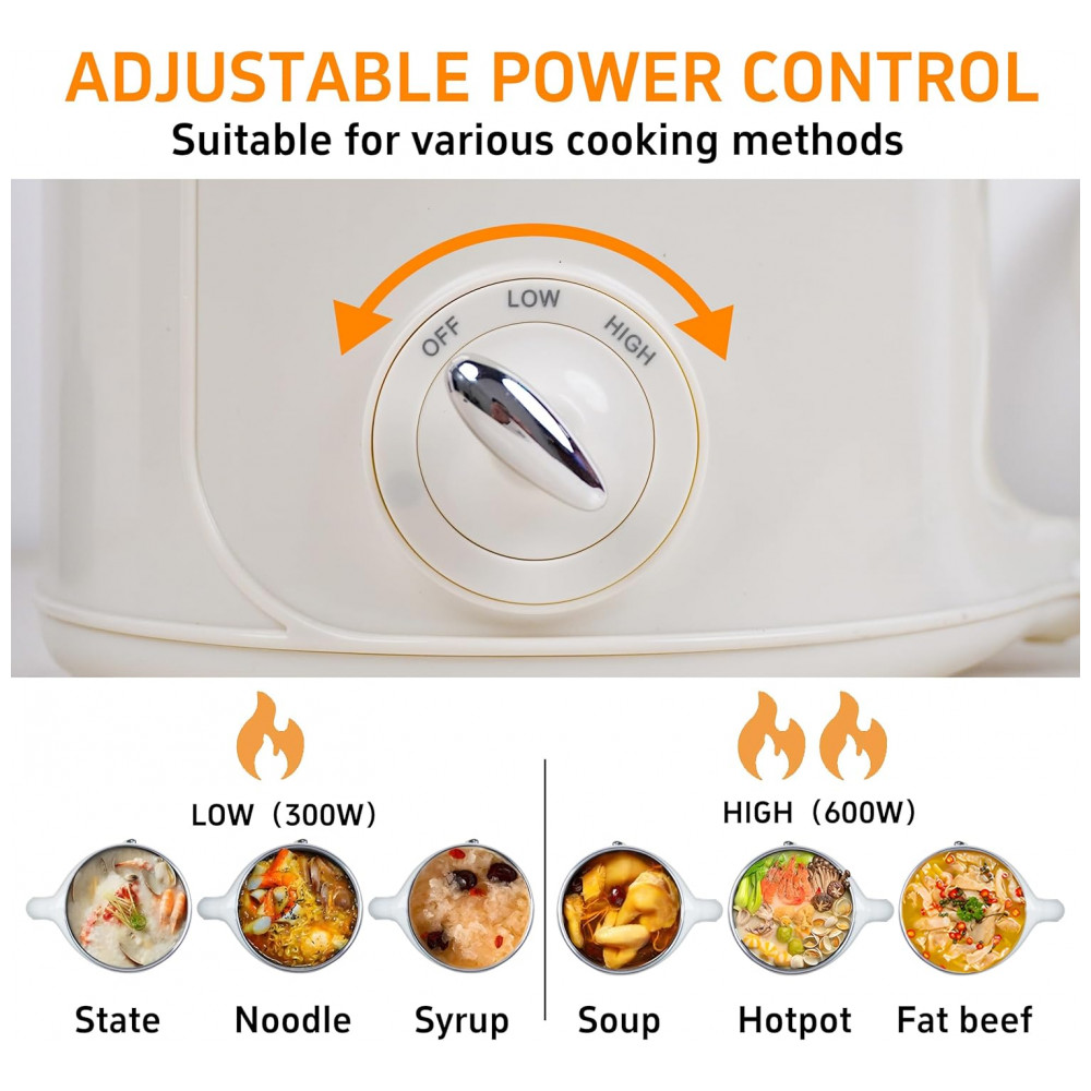 Ksalinameslon Panela Elétrica Multifuncional 20L em Aço Inoxidável com Controle Duplo de Temperatura - Imagem 2