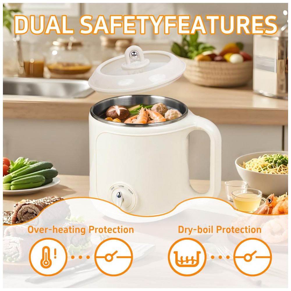 Ksalinameslon Panela Elétrica Multifuncional 20L em Aço Inoxidável com Controle Duplo de Temperatura - Imagem 4