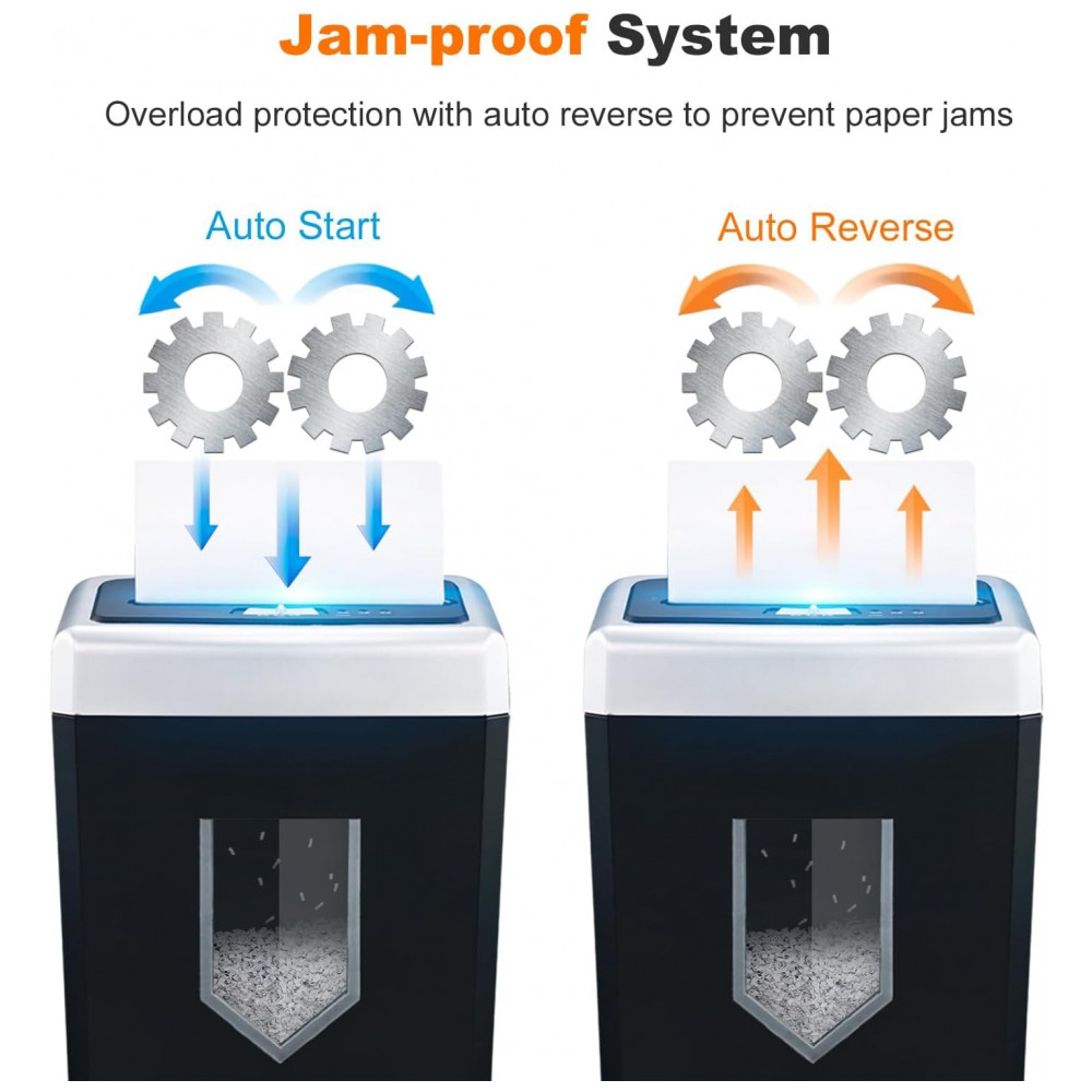Triturador de Papel Bonsaii 15 Folhas para Escritório, 40 Minutos de Uso Contínuo, Alta Segurança P4, Capacidade de 18,9 litros - Imagem 4