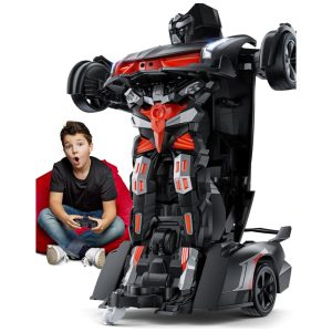 Veeniix V992 Robô Carro RC Transformável 1:14 c/ Efeitos Sonoros e Luminosos Sensor de Gestos Deformação Automática - Presente Ideal