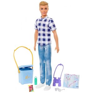 Boneca Barbie Ken Acampamento com Acessórios e Camisa Xadrez