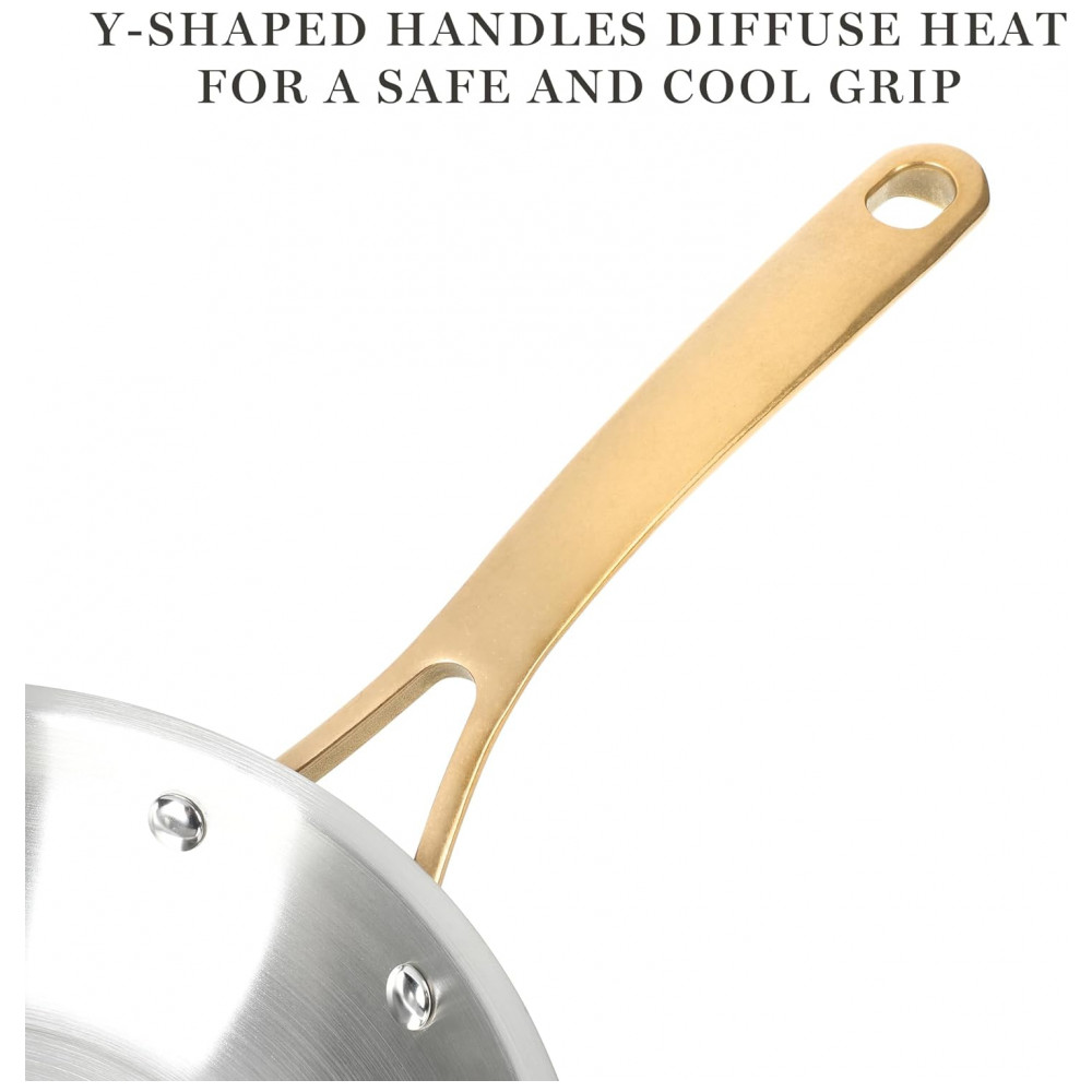 Conjunto de Panelas e Frigideiras Antiaderentes em Aço Inoxidável 12 Peças MARTHA STEWART Prata - Imagem 5