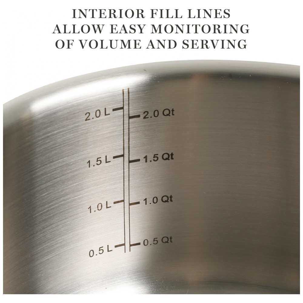 Conjunto de Panelas e Frigideiras Antiaderentes em Aço Inoxidável 12 Peças MARTHA STEWART Prata - Imagem 6