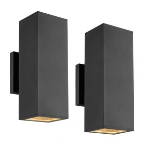Arandela Luminária Moderna Externa de Parede à prova dágua Base E27 2 Unidades HARRIET Preto