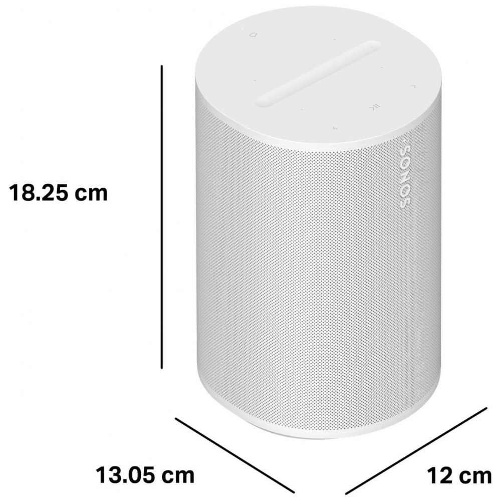 Sonos Era 100 Caixa de Som Inteligente com Dolby Atmos, Áudio Estéreo, Wi-Fi 6, Bluetooth 5.3, USB-C, Controle por Voz – Branco Fosco - Imagem 3