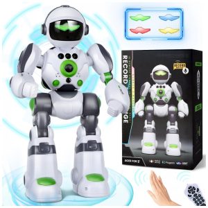 Robô Programável Preto e Prateado – Zreswap Robot Toys: Programmable Dancing Robot com Controle Remoto Gravação de Voz e Controle por Gestos