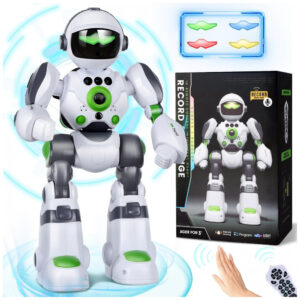 Robô Programável Preto e Prateado – Zreswap Robot Toys: Programmable Dancing Robot com Controle Remoto, Gravação de Voz e Controle por Gestos