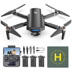 Drone com Câmera 4K UHD para Adultos RC FPV Quadcopter Dobrável 3 Baterias e Transmissão até 3 km Holy Stone Preto