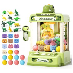 Máquina de Garra Verde STACTCUTE – Vending Machine Infantil com Música 32 Prêmios 360° e Acessórios