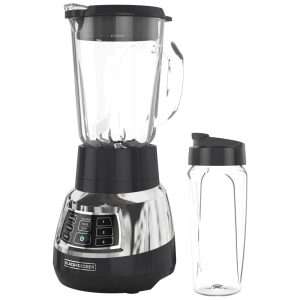 Liquidificador 710mL com Jarra de Vidro Lâmina Serrilhada e Silencioso 110V 900W BLACK+DECKER Prata