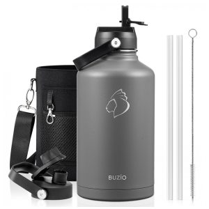 Garrafa Térmica 1900L Portátil com Isolamento a Vácuo Aço Inoxidável BUZIO Cinza