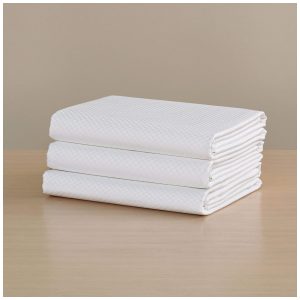 Lençol com Elástico Tamanho Queen Macio Sedoso com Um Padrão Sutil e Material 100% Algodão de Fibra Longa para Maior Durabilidade H by Frette Branco