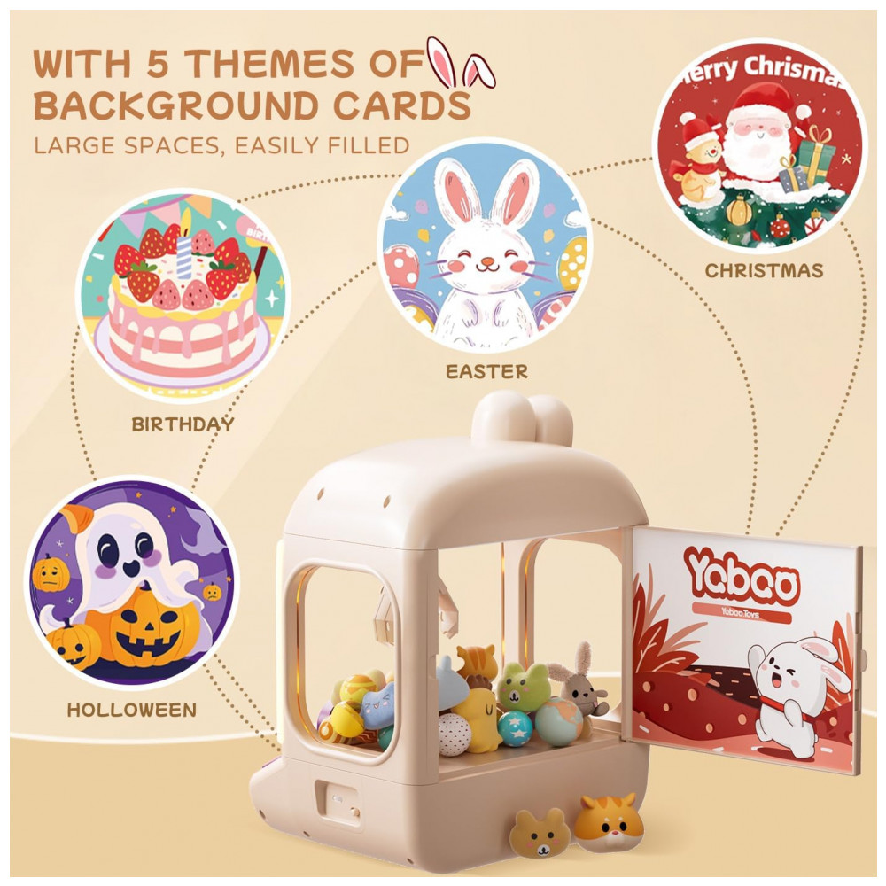 Máquina de Garra Grande para Crianças Vanvimen Bunny 64 PCS, Arcade Eletrônica de Brinquedos, Dispensador de Doces e Prêmios - Imagem 5
