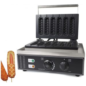 Máquina de Hot Dog Profissional Antiaderente até 6un Por Vez em Aço Inoxidável 110V 1500W Fetcoi Prata