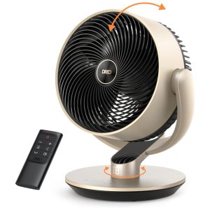 Ventilador de Mesa 40 cm com Controle Remoto 9 Velocidades Oscilante Omnidirecional de 120°+90° Controle de Voz 110V 48W Dreo CF714S Dourado