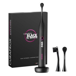 Curaprox Escova de Dentes Elétrica Revestica de Carbono Recarregável Preta