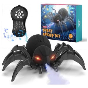 Robô Aranha DEERC com Controle Remoto para Crianças Acima de 5 Anos Preto
