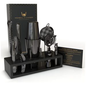 Kit Bn Profissional 13 Peças em Aço Inoxidável com Suporte HIGHBALL CHASER Preto
