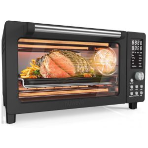 Forno Elétrico Air Fryer Nuwave Bravo Pro Smart Air Fryer 21L 12 Funções Convecção Rápida 1800W Temperatura 10°C–232°C Painel Touch Inox Preto