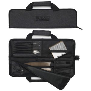 Asaya Estojo Bolsa Portátil para Facas com 12 Slots Facas não Incluídas Preto