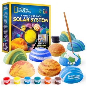 Kit de Pintura Magnética do Sistema Solar 3D National Geographic Multicolorido com Planetas e Sol Tintas Pincéis e Ímãs Educativos