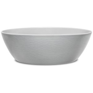 Tigela Elegante e Sofisticada com Estilo Clássico Capacidade de 2.6L Formato Redondo e Material Porcelana Fina de Osso Noritake Cinza