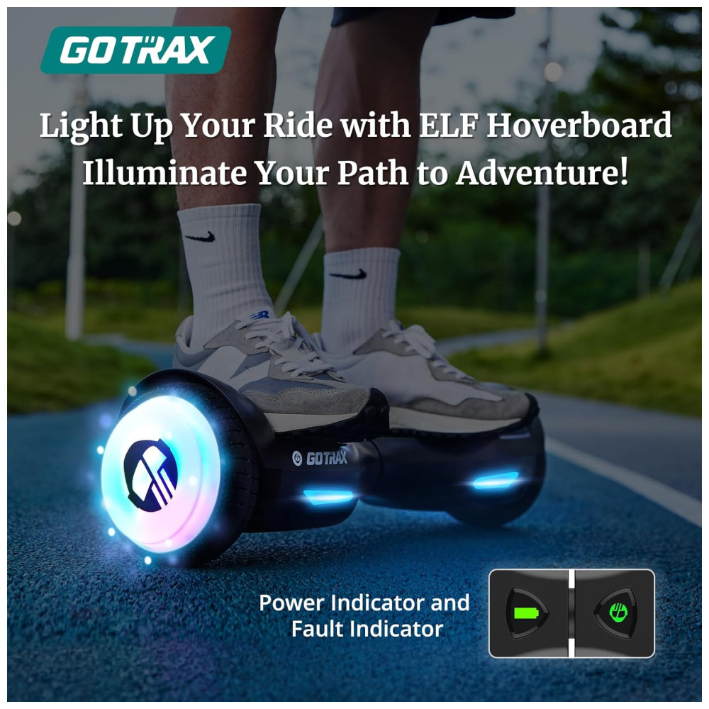 Hoverboard com Farol de LED, Velocidade de 9km/h e Alcance até 6 km, para Crianças e Adolescentes até 80 kg, 110V 250W, Gotrax EDGE, Verde - Imagem 2