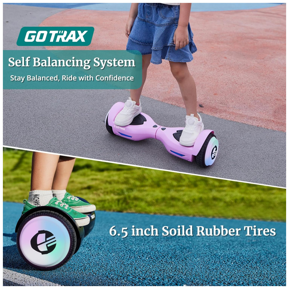 Hoverboard com Farol de LED, Velocidade de 9km/h e Alcance até 6 km, para Crianças e Adolescentes até 80 kg, 110V 250W, Gotrax EDGE, Verde - Imagem 4