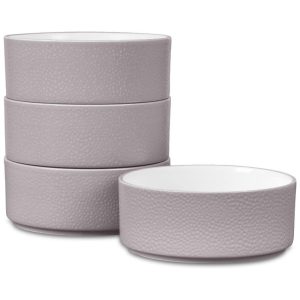 Conjunto de Tigelas Estilo Minimalista  com 4 Peças Capacidade de 600mL Material de Porcelana e Formato Redondo Noritake G009-200D Bege