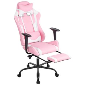 BestOffice Cadeira de Escritório Gamer Ergonômica e Reclinável com Apoio para Lombar Rosa
