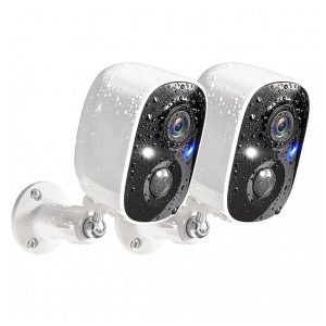 Câmeras de Segurança sem Fio 1080p com Detecção de Movimento WIFI IP65 2UN GMK CG6 Branca