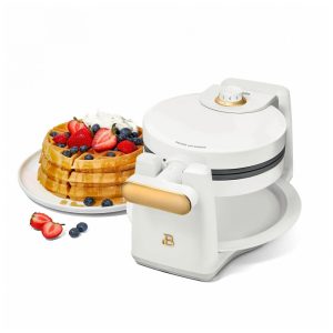Máquina de waffle belga giratória Beautiful branca white icing 1000W chapas antiaderentes 7 níveis de dourado 19451 110V