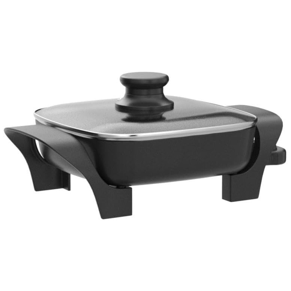 Frigideira Elétrica Antiaderente Elite Gourmet EG808 20 x 20 cm Tampa de Vidro e Aquecimento Rápido 600W - Preta Fácil Limpeza - Imagem 4