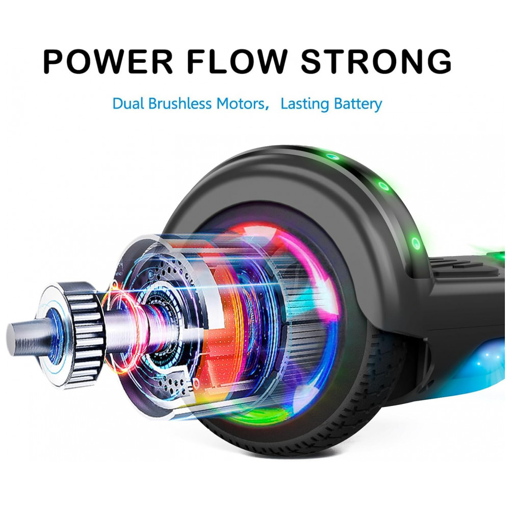 Hoverboard LIEAGLE 6,5" Preto com Bluetooth e Luzes LED para Crianças e Adultos - Imagem 3