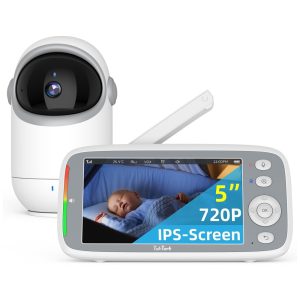 Babá Eletrônica com Monitor Câmera HD 720P Tela IPS Visão Noturna e Zoom Digital TakTark BM813 Branca