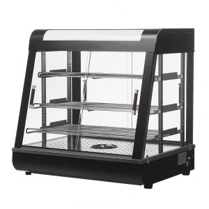 Expositor Aquecedor de Alimentos Anpuce Preto 3 Níveis 69 cm com Prateleiras Removíveis e Tanque de Água 1200W
